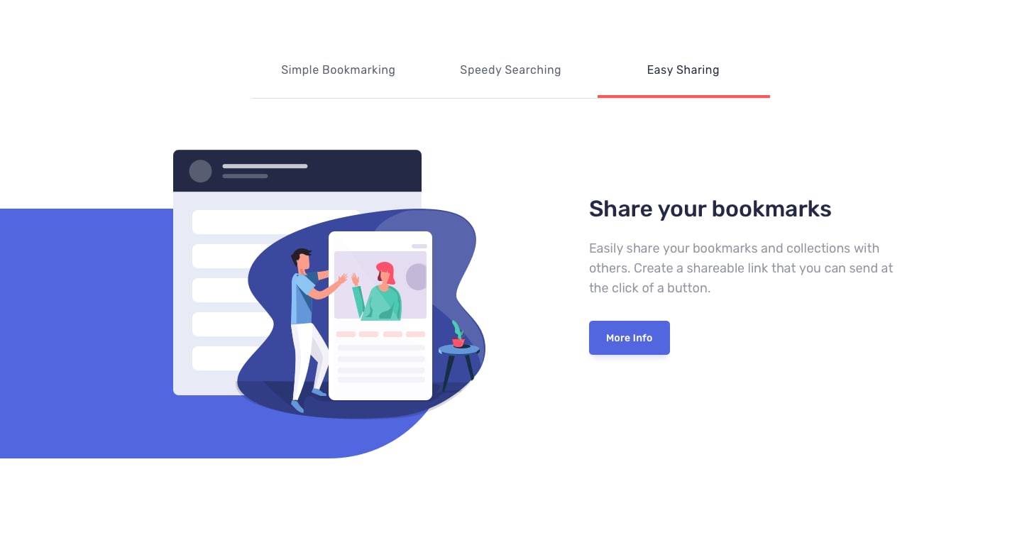 Bookmark landing page